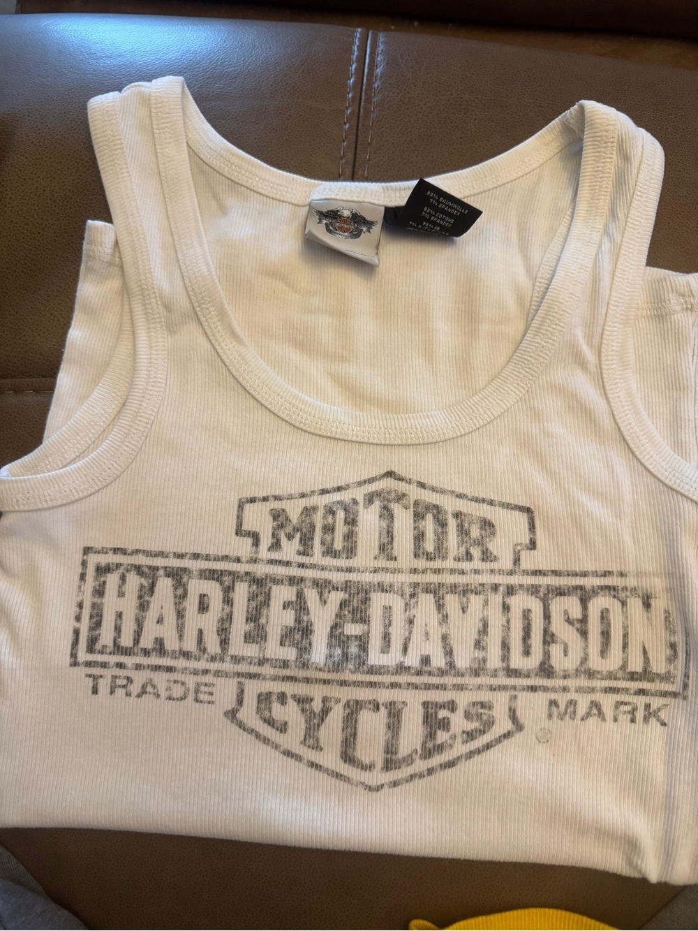 Harley-Davidson White Kids Ribbed Tank with Faded Logo